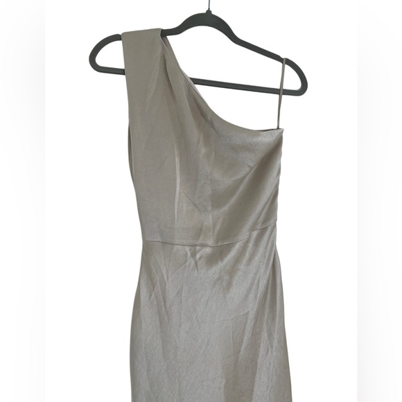 Bec + Bridge Champagne Gray One Shoulder Gown Cocktail Prom Dress 4 S - Picture 5 of 16